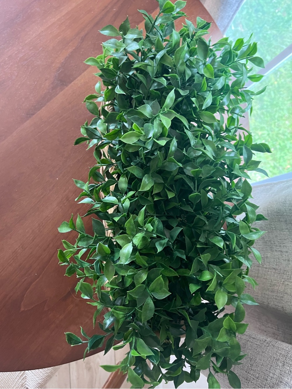 14" Artificial Ruscus in Rectangular Wicker Planter Box Faux farmhouse plant - Picture 2 of 6